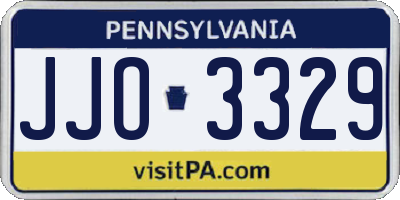 PA license plate JJO3329