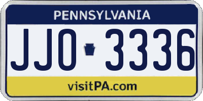 PA license plate JJO3336