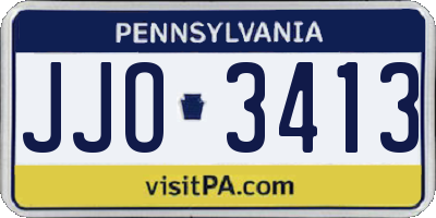 PA license plate JJO3413