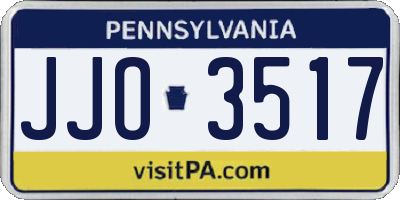 PA license plate JJO3517