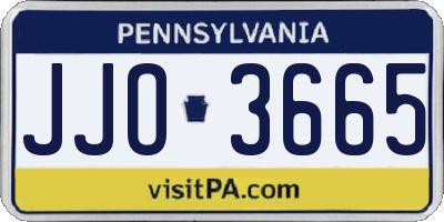 PA license plate JJO3665