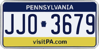 PA license plate JJO3679