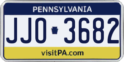 PA license plate JJO3682