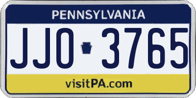 PA license plate JJO3765