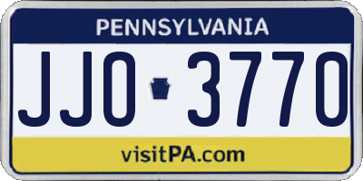 PA license plate JJO3770