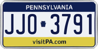 PA license plate JJO3791