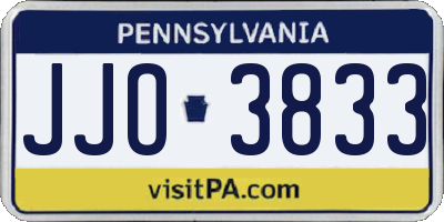 PA license plate JJO3833