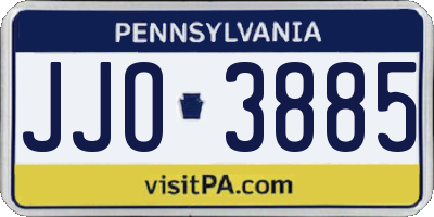 PA license plate JJO3885