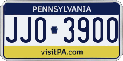 PA license plate JJO3900