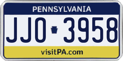 PA license plate JJO3958