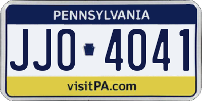 PA license plate JJO4041