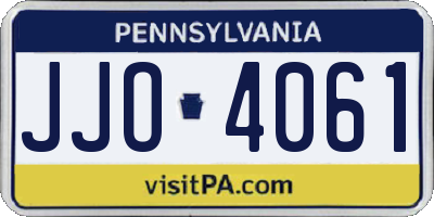 PA license plate JJO4061