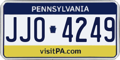 PA license plate JJO4249