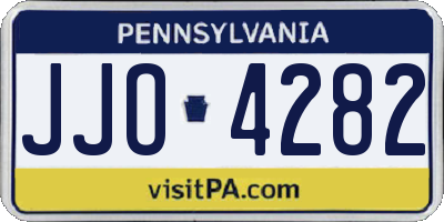PA license plate JJO4282
