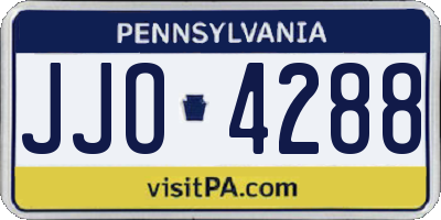 PA license plate JJO4288