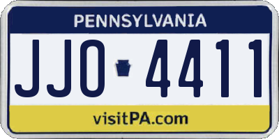 PA license plate JJO4411