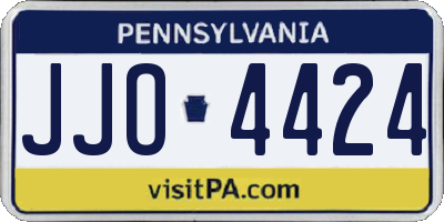PA license plate JJO4424