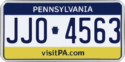 PA license plate JJO4563