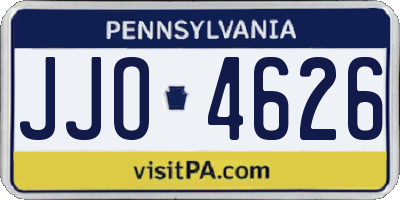 PA license plate JJO4626