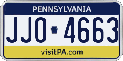 PA license plate JJO4663