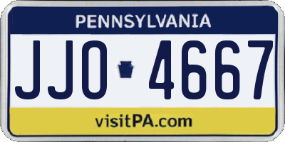 PA license plate JJO4667