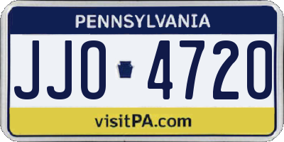 PA license plate JJO4720