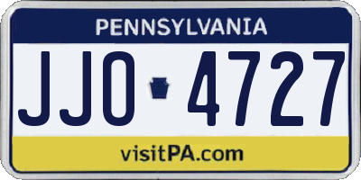 PA license plate JJO4727