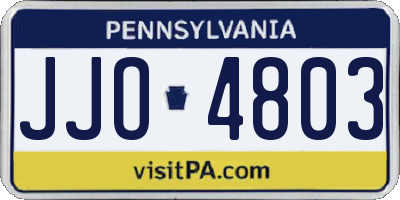 PA license plate JJO4803