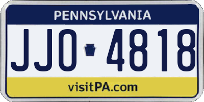 PA license plate JJO4818