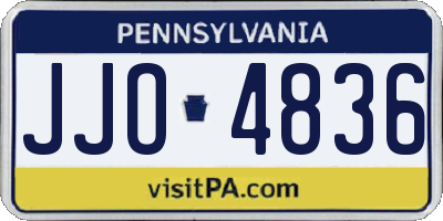 PA license plate JJO4836