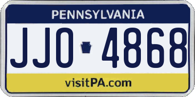 PA license plate JJO4868