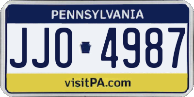PA license plate JJO4987