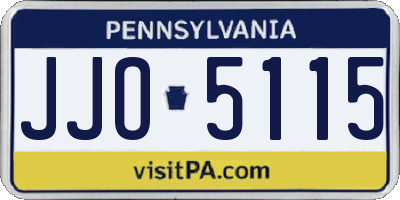 PA license plate JJO5115