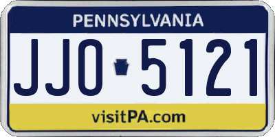PA license plate JJO5121