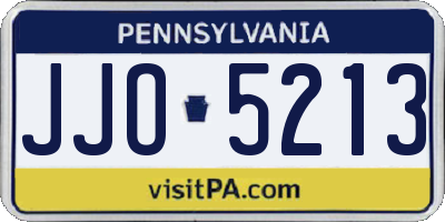PA license plate JJO5213