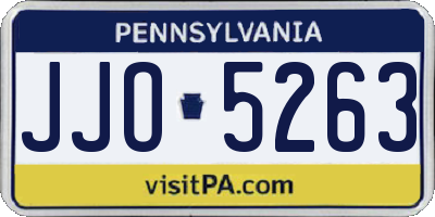 PA license plate JJO5263