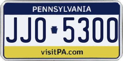 PA license plate JJO5300