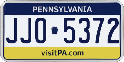 PA license plate JJO5372