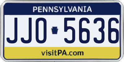 PA license plate JJO5636