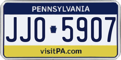 PA license plate JJO5907
