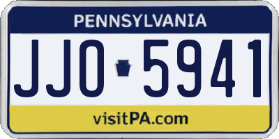 PA license plate JJO5941