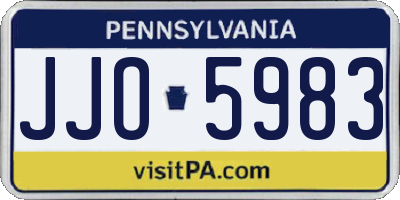 PA license plate JJO5983