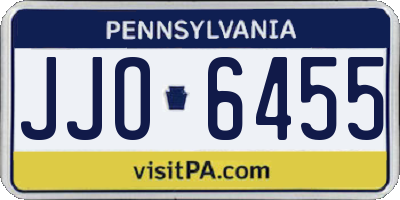 PA license plate JJO6455