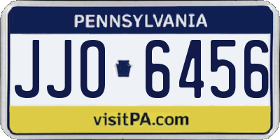 PA license plate JJO6456