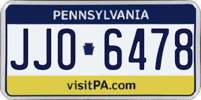 PA license plate JJO6478