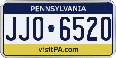 PA license plate JJO6520