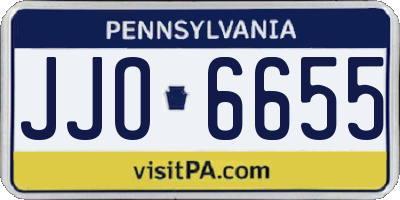 PA license plate JJO6655