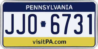 PA license plate JJO6731