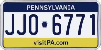 PA license plate JJO6771