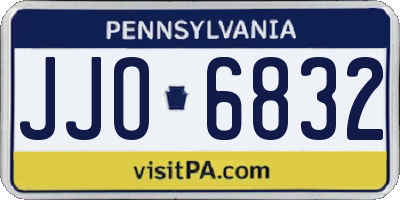 PA license plate JJO6832